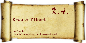 Krauth Albert névjegykártya